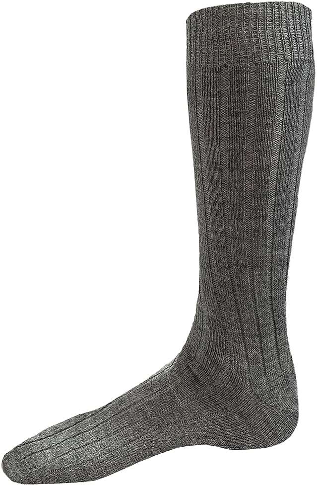 TINKUY PERU Ribbed Socks, Mid-Length Alpaca Wool Smart Dress Socks for Men, One Size - Image 1