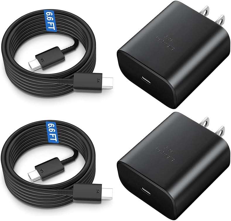45W USB C Fast Charger, 45Watt Super Fast Charger Type C with 6.6ft Android Fast Charging Cable Cord for Samsung Galaxy S26 Ultra/S26/S26+/S25 Ultra/S25/S24/S23 Ultra/S22 Ultra/S20 Ultra/Note 10 Plus - Image 1