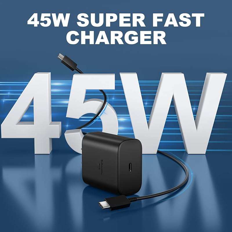 45W USB C Fast Charger, 45Watt Super Fast Charger Type C with 6.6ft Android Fast Charging Cable Cord for Samsung Galaxy S26 Ultra/S26/S26+/S25 Ultra/S25/S24/S23 Ultra/S22 Ultra/S20 Ultra/Note 10 Plus - Image 2