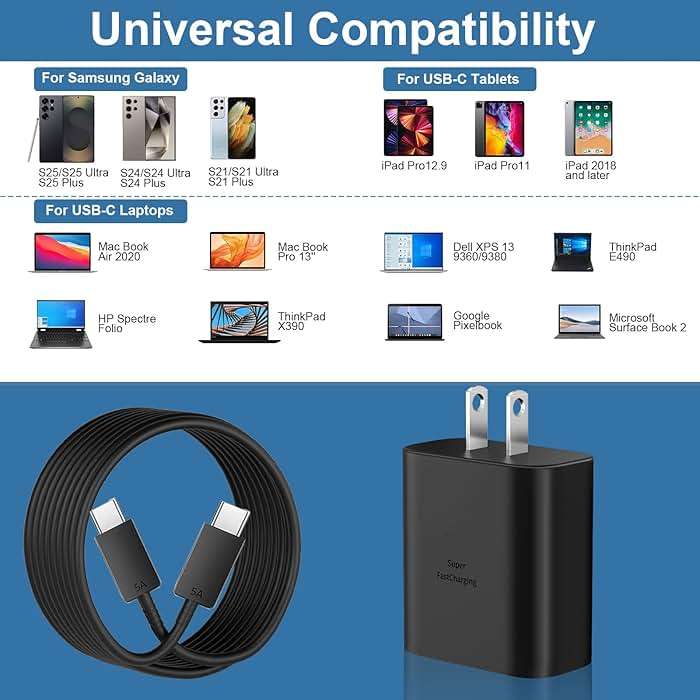 45W USB C Fast Charger, 45Watt Super Fast Charger Type C with 6.6ft Android Fast Charging Cable Cord for Samsung Galaxy S26 Ultra/S26/S26+/S25 Ultra/S25/S24/S23 Ultra/S22 Ultra/S20 Ultra/Note 10 Plus - Image 5