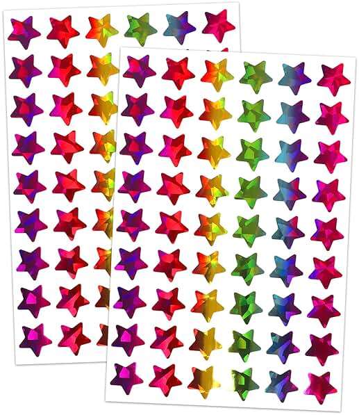 1620 Pcs Holographic Rainbow Small Star Stickers for Kids Reward, Behavior Chart, Student Planner and School Classroom Teacher Supplies, 0.6" Diameter - Image 1