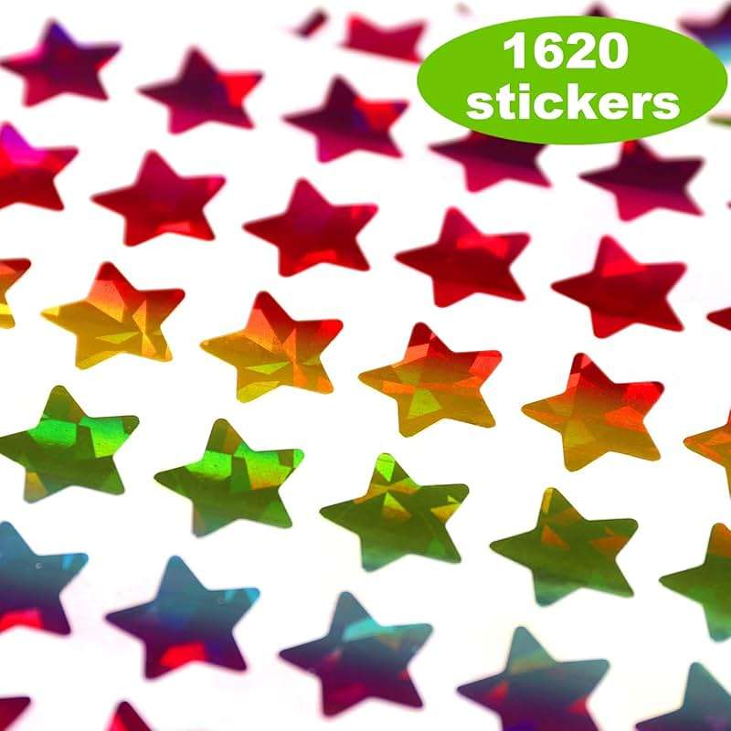 1620 Pcs Holographic Rainbow Small Star Stickers for Kids Reward, Behavior Chart, Student Planner and School Classroom Teacher Supplies, 0.6" Diameter - Image 4