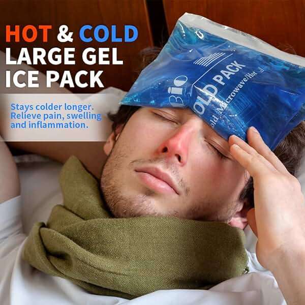 Extra Large Gel Ice Pack for Injuries – Reusable Hot & Cold Compress for Back, Shoulder, Knee & Neck Pain Relief, Long-Lasting Cold, Flexible Therapy Pack, Post-Surgery Recovery, 12.4" x 8.3" - Image 2