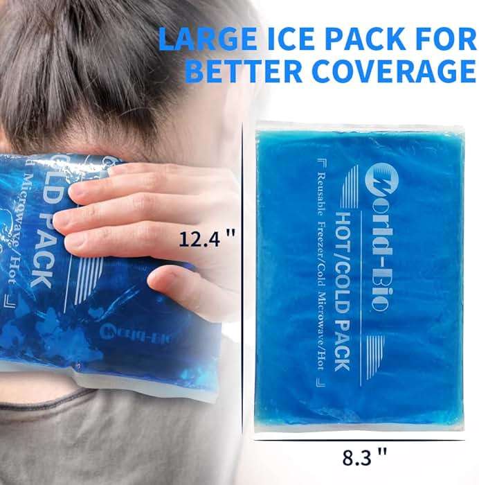 Extra Large Gel Ice Pack for Injuries – Reusable Hot & Cold Compress for Back, Shoulder, Knee & Neck Pain Relief, Long-Lasting Cold, Flexible Therapy Pack, Post-Surgery Recovery, 12.4" x 8.3" - Image 3