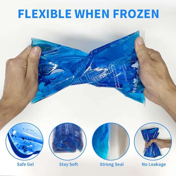 Extra Large Gel Ice Pack for Injuries – Reusable Hot & Cold Compress for Back, Shoulder, Knee & Neck Pain Relief, Long-Lasting Cold, Flexible Therapy Pack, Post-Surgery Recovery, 12.4" x 8.3" - Image 4