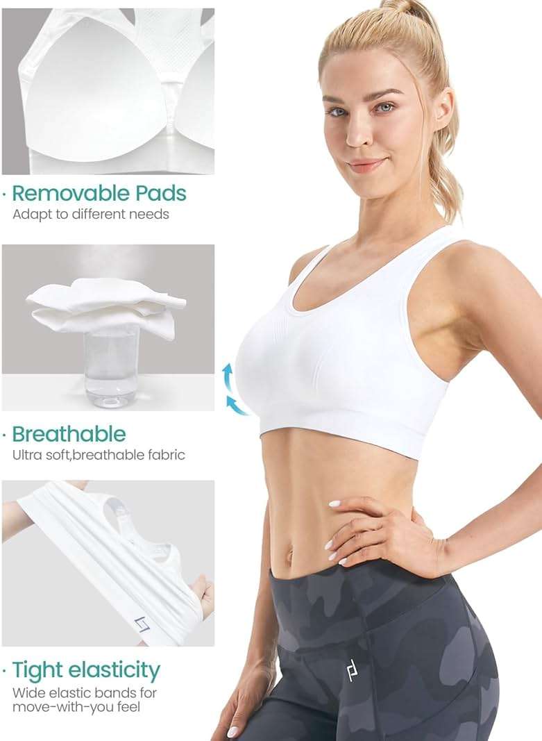 FITTIN Supportive Sports Bra for Large-Bust: 12-Hour Zero-Pressure Comfort - Full Coverage Workout for Plus Size Women - Image 5