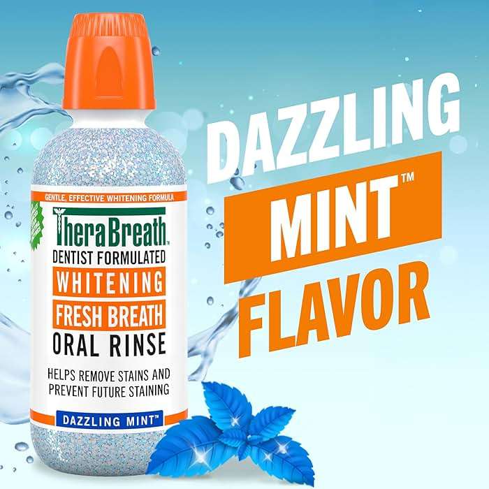 TheraBreath Whitening Mouthwash, Dazzling Mint, Dentist Formulated, 16 Fl Oz (2-Pack) - Image 3