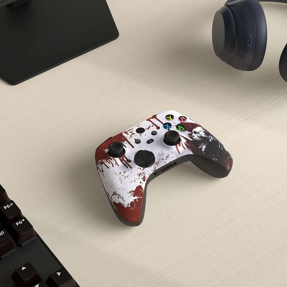 Custom Controllerzz Wireless Controller for Microsoft Xbox Series X/S & Xbox One - Custom Soft Touch Feel - Custom Series X/S Controller (X/S Bloody Zombie) - Image 2