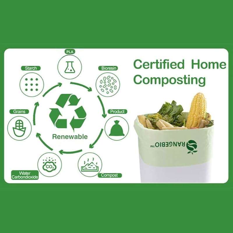 OrangeBio 13 Gallon Compostable Trash Bags, 50 Count, 0.9 Mil Extra Thick Tall Kitchen Bags for Food Waste & Compost, BPI ASTM D6400 & OK Compost Home Certified - Image 4