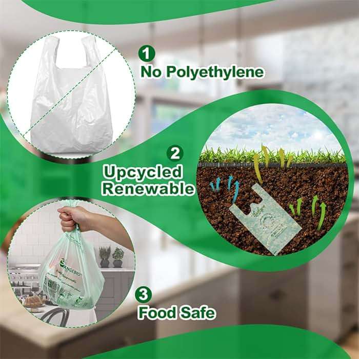OrangeBio 13 Gallon Compostable Trash Bags, 50 Count, 0.9 Mil Extra Thick Tall Kitchen Bags for Food Waste & Compost, BPI ASTM D6400 & OK Compost Home Certified - Image 5