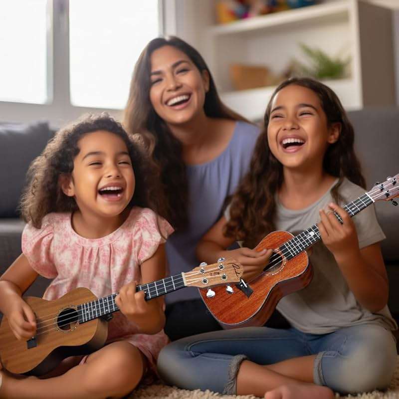 Ranch Concert Ukulele 23 inch Solid Top Ukelele Kit Professional Small Hawaiian Guitar Ukalalee Starter Pack Bundle Gig bag, Tuner, Strap, Aquila String Set, 12 Online Lessons - Glossy - Image 5