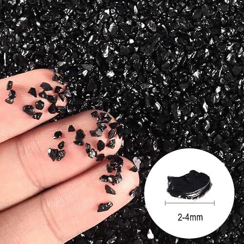 Ceya 10.6oz/ 300g Crushed Irregular Glass Black Metallic Crystal Chips Broken Glass Glitter 2-4mm Craft Chunky Glitter for Nail Art Epoxy Resin Mold Coasters Ornament Painting Geode Phone Case Jewelry - Image 3