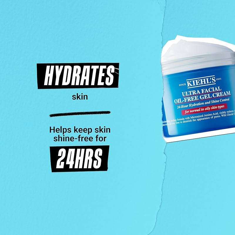 Kiehl's Ultra Facial Oil-Free Moisturizer, Shine-Reducing Gel Cream for Oily to Normal Skin, Hydrates Skin for 24 Hours, Visibly Minimizes Pores, Non-comedogenic, Alcohol-free, Fragrance-free - Image 4