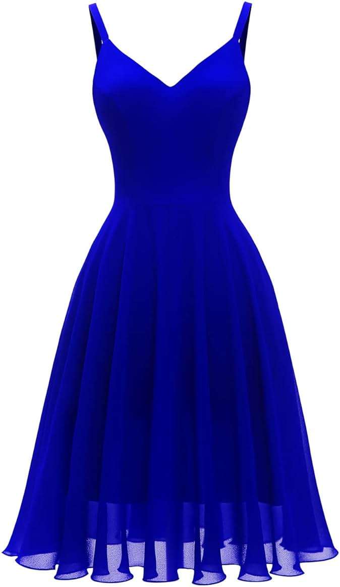 Ellames Women's 2026 Summer Dress Spaghetti Strap Cocktail Swing Beach Dresses V Neck Sundress - Image 1