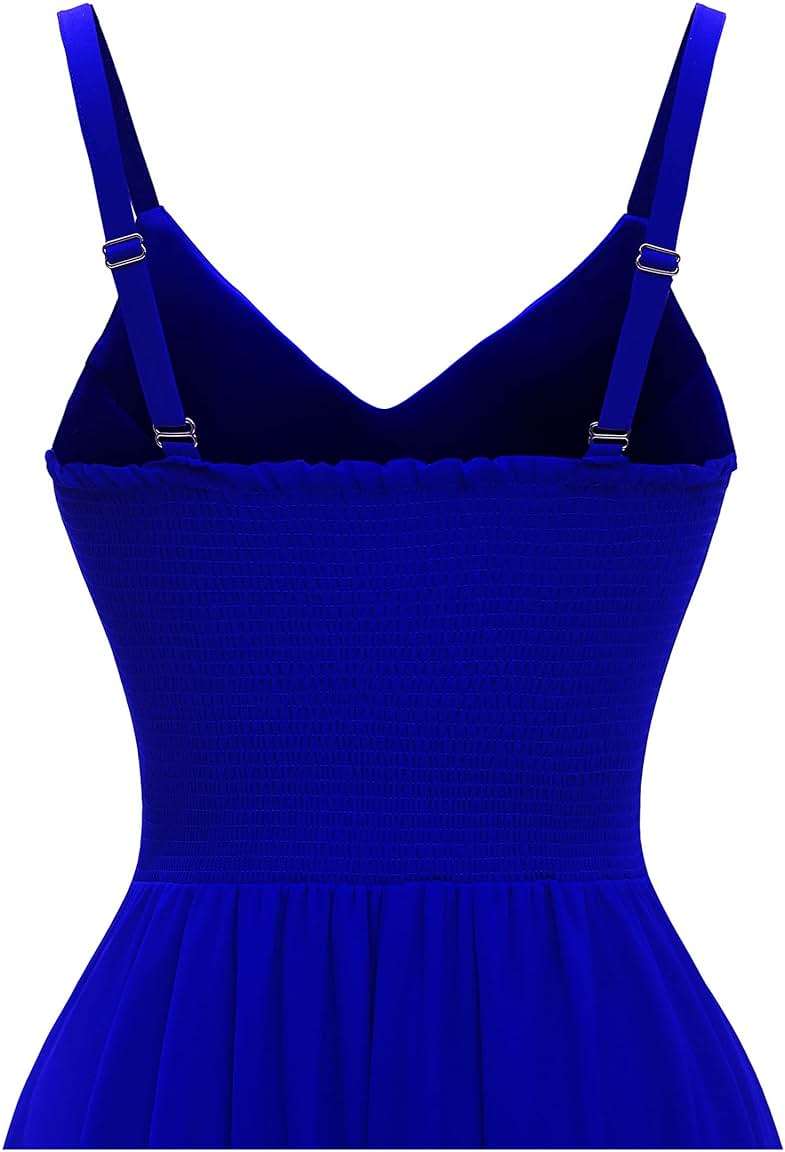 Ellames Women's 2026 Summer Dress Spaghetti Strap Cocktail Swing Beach Dresses V Neck Sundress - Image 4