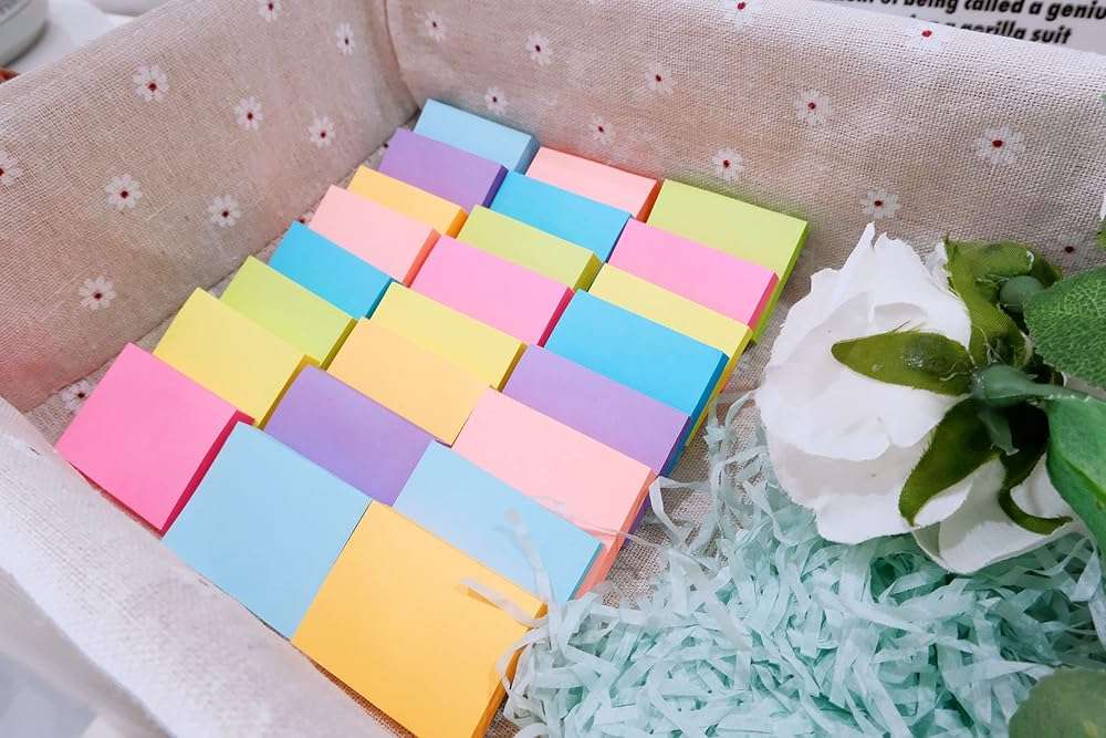 (24 Pads) Sticky Notes 1.5x2 in, 8 Colors Post Self Sticky Notes Pad Its, Bright Post Stickies Colorful Sticky Notes for Office, Home, School, Meeting, 75 Sheets/pad - Image 2