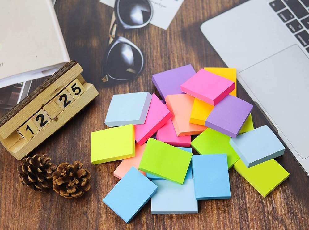 (24 Pads) Sticky Notes 1.5x2 in, 8 Colors Post Self Sticky Notes Pad Its, Bright Post Stickies Colorful Sticky Notes for Office, Home, School, Meeting, 75 Sheets/pad - Image 4