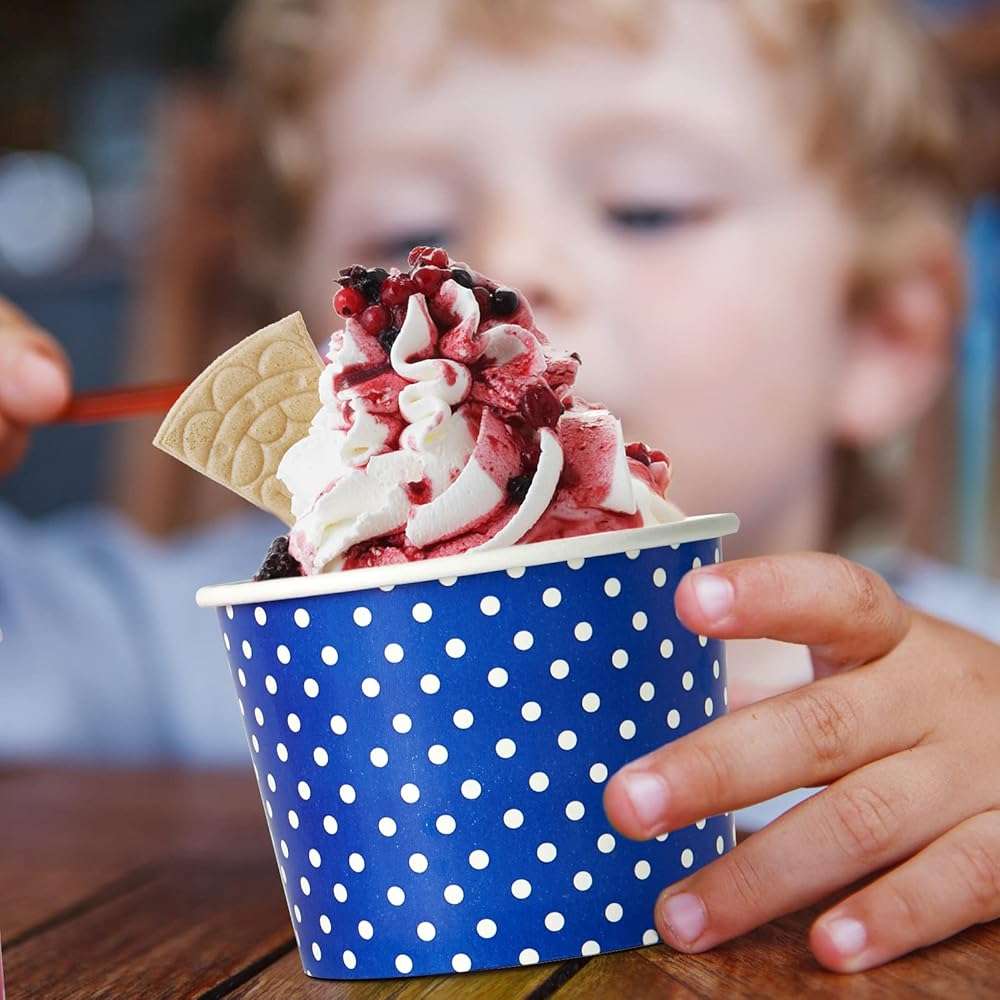 LITOPAK 120 Pack 16 oz Ice Cream Cups, Disposable Dessert Cups for Cold or Hot Food, Coloured Paper Dessert Bowls for Soups, Sundaes, and Ice Cream - Image 7