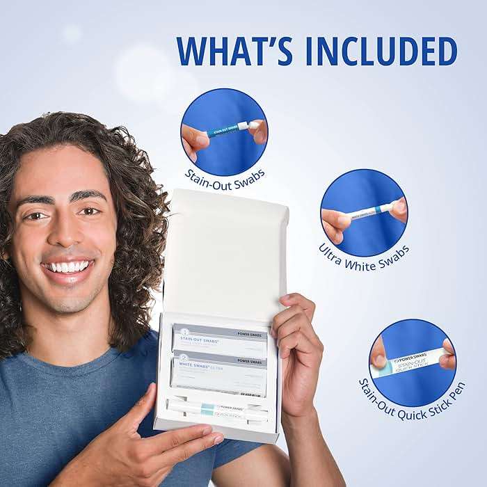 Power Swabs - 7 Day Professional Teeth Whitening Kit - for at Home Use - Easy 5 Minute Teeth Whitening - Dentist Formulated Teeth Whitening Swabs to Remove Stains - Image 2