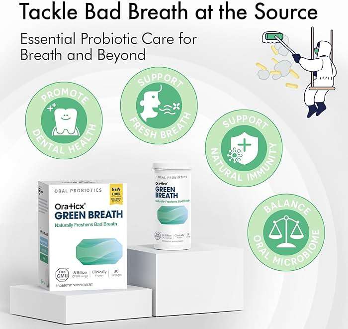 OraTicx Green Breath Oral Care Probiotics, Naturally Support Freshens Bad Breath & Healthy Mouth, Dental Probiotic Supplement 8 Billion CFU, Mint Flavor 30 Lozenges 1-PK - Image 4