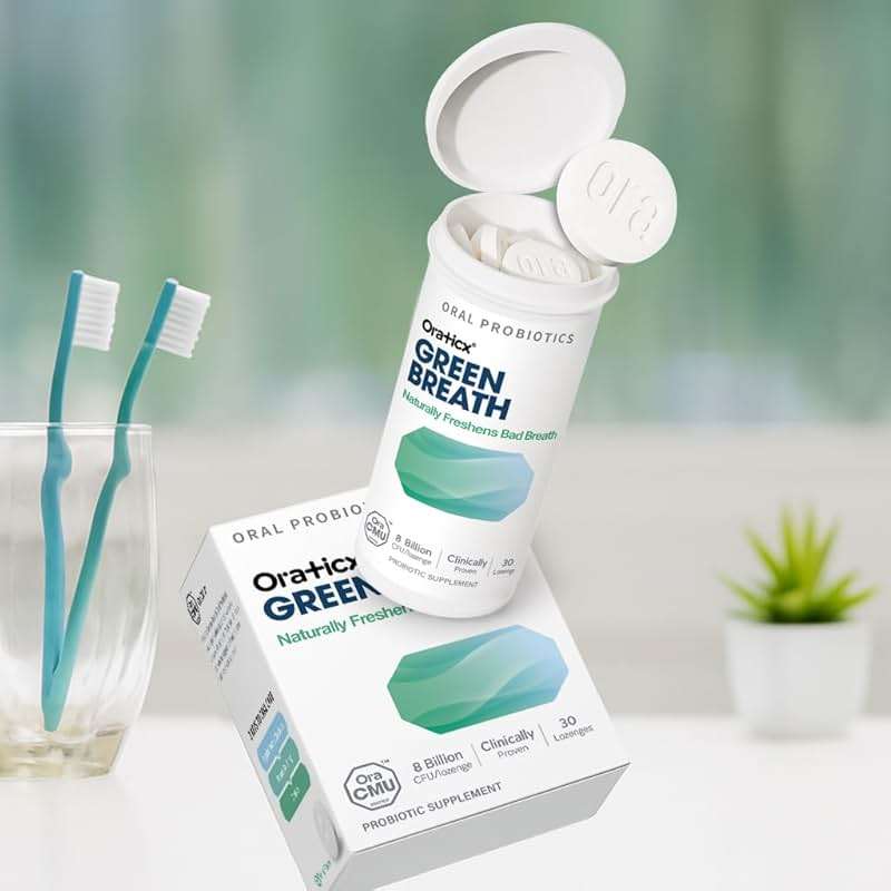 OraTicx Green Breath Oral Care Probiotics, Naturally Support Freshens Bad Breath & Healthy Mouth, Dental Probiotic Supplement 8 Billion CFU, Mint Flavor 30 Lozenges 1-PK - Image 7