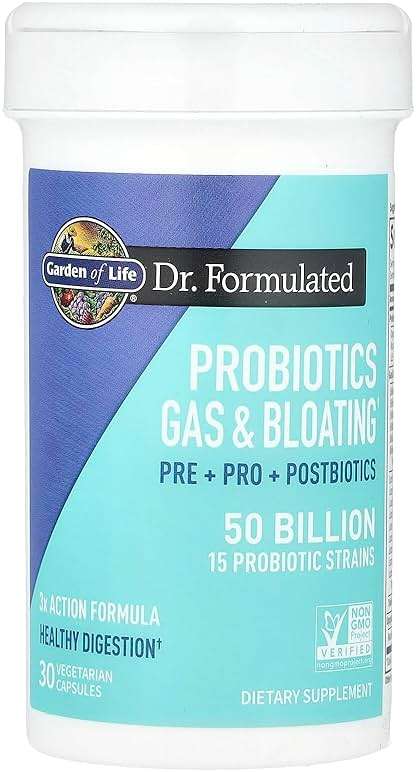 Garden of Life Dr. Formulated Pre, Post & Probiotics Gas & Bloating Once Daily 3-in-1 Complete Prebiotics, Postbiotics & Probiotics – 50 Billion CFU, Non-GMO, Gluten-Free, 30 Day Supply - Image 4