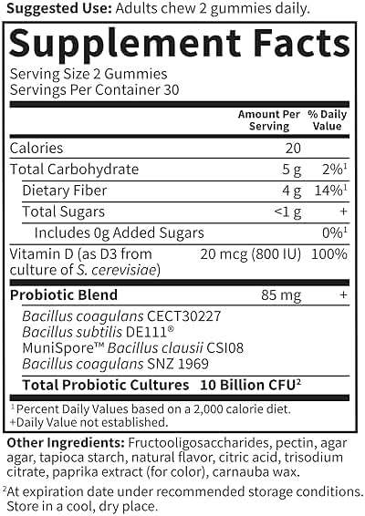 Garden of Life Dr Formulated 10 Billion CFU Prebiotic Fiber & Probiotic Gummies with Vitamin D3 for Digestive and Immune Health – Gluten Free, Non GMO, No Added Sugar, Orange Dream Flavor, 60 Gummies - Image 6