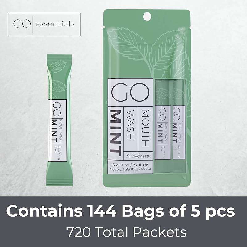 GO mouthwash no Alcohol Formula (Mint, 720 Individual Packets) - Image 2