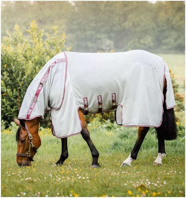 Horseware Ireland Amigo Bug Buster Vamoose NFZ, Color: Silver/Burgundy, Size: 84 (AFRR3V-IQWQ-84) - Image 2