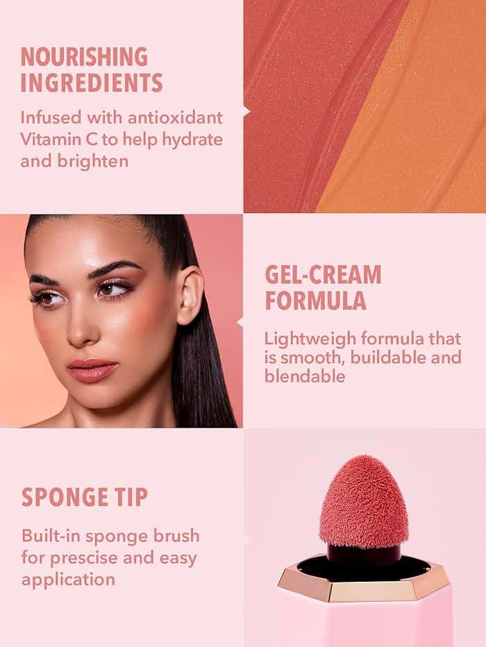 SHEGLAM Color Bloom Dayglow Liquid Blush Makeup for Cheeks Shimmer Finish - Love Cake - Image 4