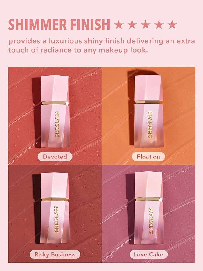 SHEGLAM Color Bloom Dayglow Liquid Blush Makeup for Cheeks Shimmer Finish - Love Cake - Image 8