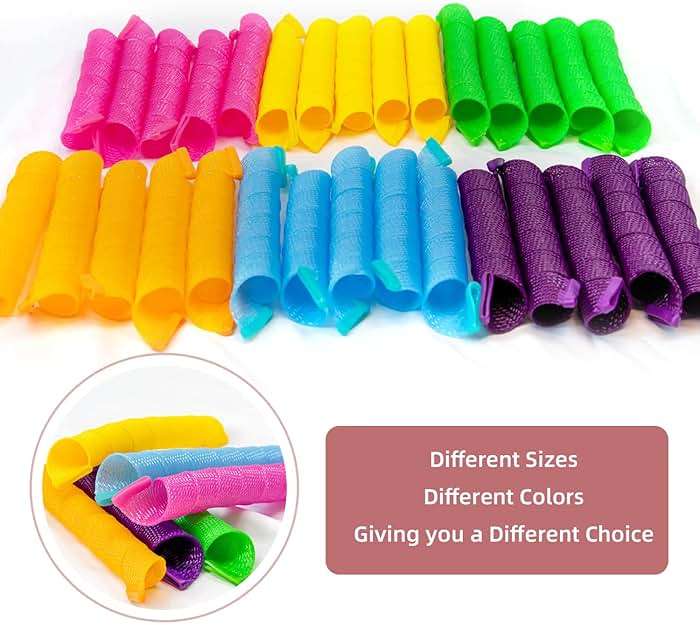 30pcs Heatless Hair Curlers Rollers Spiral Curls Styling Kit with 2 Sets Styling Hooks,No Heat Curlers for Women Girl's (12 Inch/30 cm). - Image 2