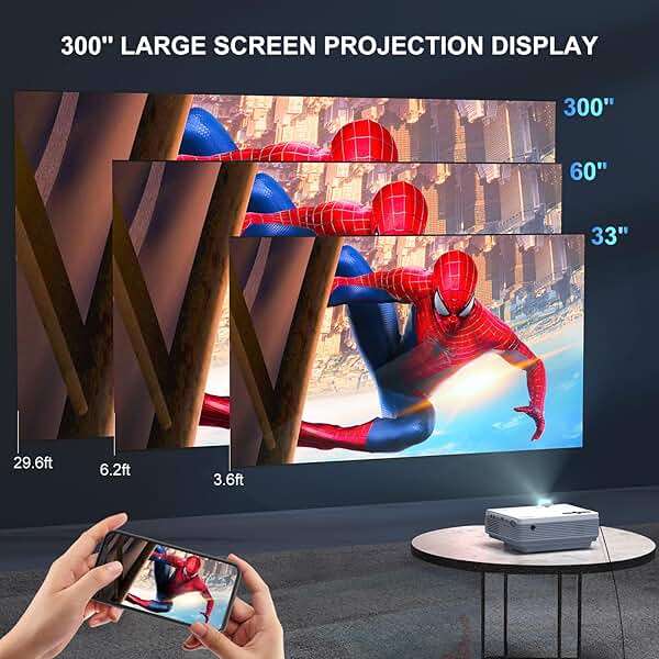 FUDONI Projector with 5G WiFi & Bluetooth, Native 1080P 18000L Portable Movie Projector for Home Theater Outdoor, Built-in Speaker, Compatible with HDMI, USB, AV, Fire Stick, Laptop, iOS, Android, PS5 - Image 5
