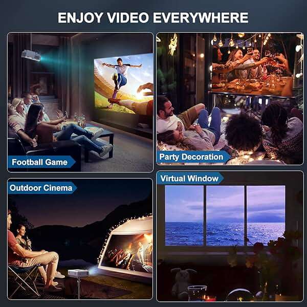 FUDONI Projector with 5G WiFi & Bluetooth, Native 1080P 18000L Portable Movie Projector for Home Theater Outdoor, Built-in Speaker, Compatible with HDMI, USB, AV, Fire Stick, Laptop, iOS, Android, PS5 - Image 7