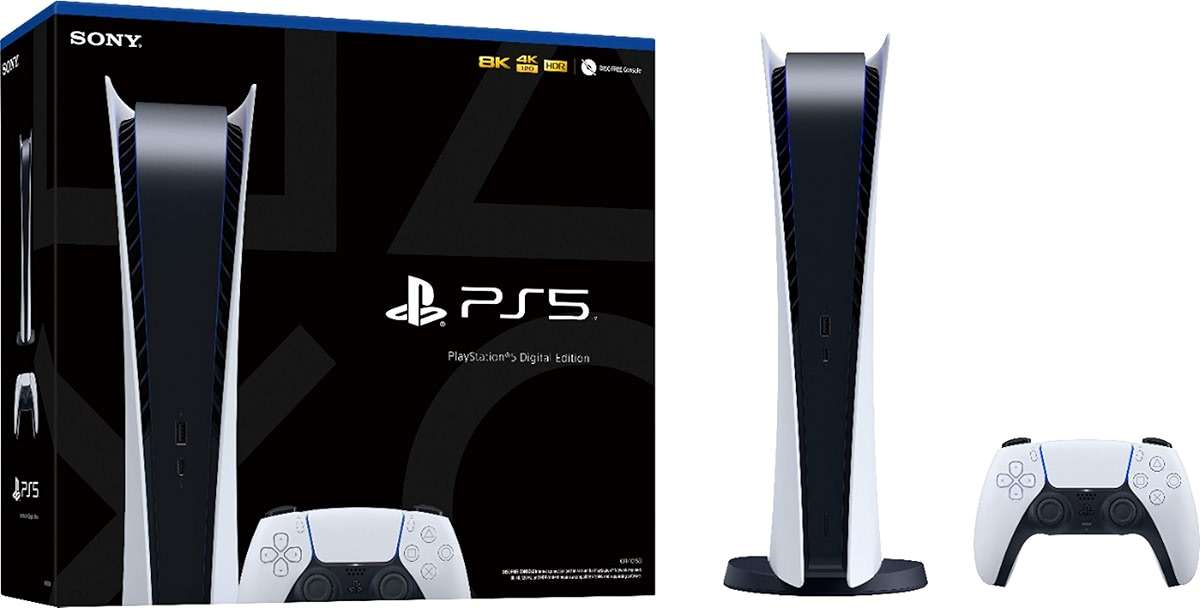 Playstation 5 Digital Edition PS5 Gaming (Disc Free) Console - U Deal (Renewed) - Image 1