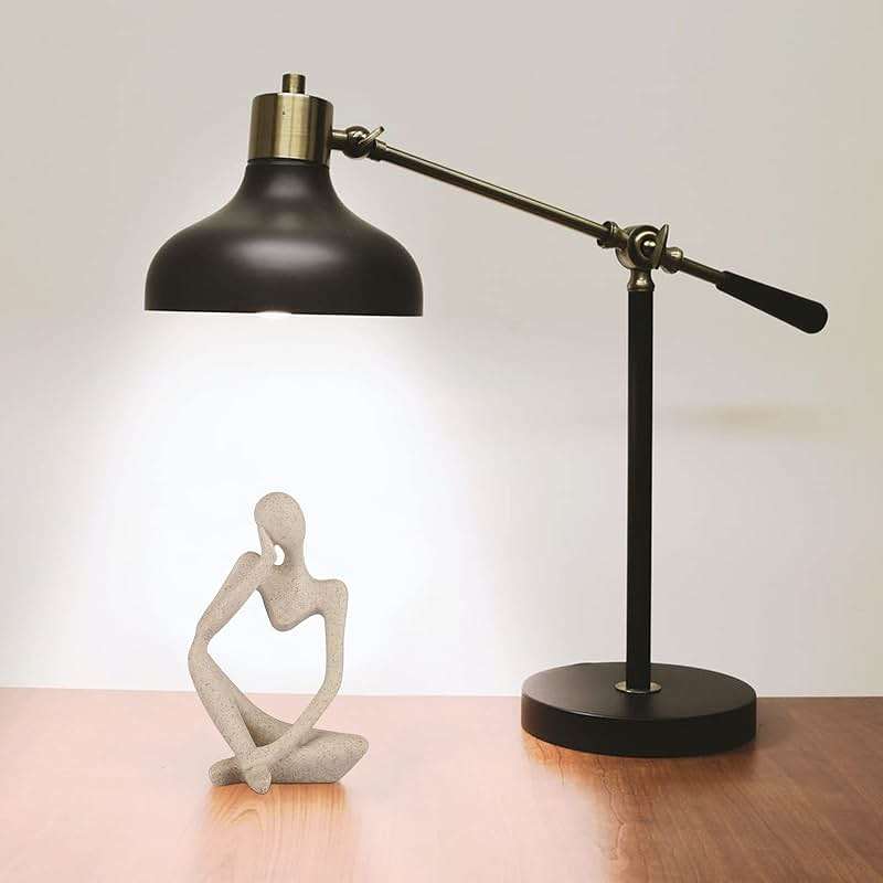 Ozzptuu Sandstone Resin Thinker Style Abstract Sculpture Statue Collectible Figurines Home Office Bookshelf Desktop Decor(Small Sandstone,Left) - Image 2