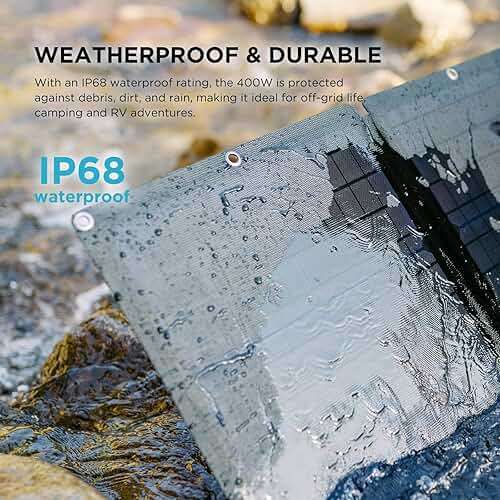 EF ECOFLOW 400W Portable Solar Panel, Foldable & Durable, Complete with an Adjustable Kickstand Case, Waterproof IP68 for Outdoor Adventures - Image 3