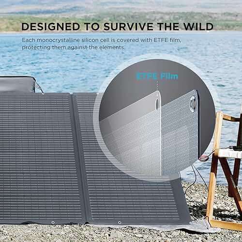 EF ECOFLOW 400W Portable Solar Panel, Foldable & Durable, Complete with an Adjustable Kickstand Case, Waterproof IP68 for Outdoor Adventures - Image 6