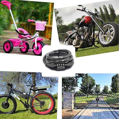 Jokmae Long Coiled Security Resettable Combination Bike Cable 4 Digit Lock, Anti-Theft Accessories for Mountain and Road Bike, Electric Bicycle, Scooter, 32 inch - Image 5