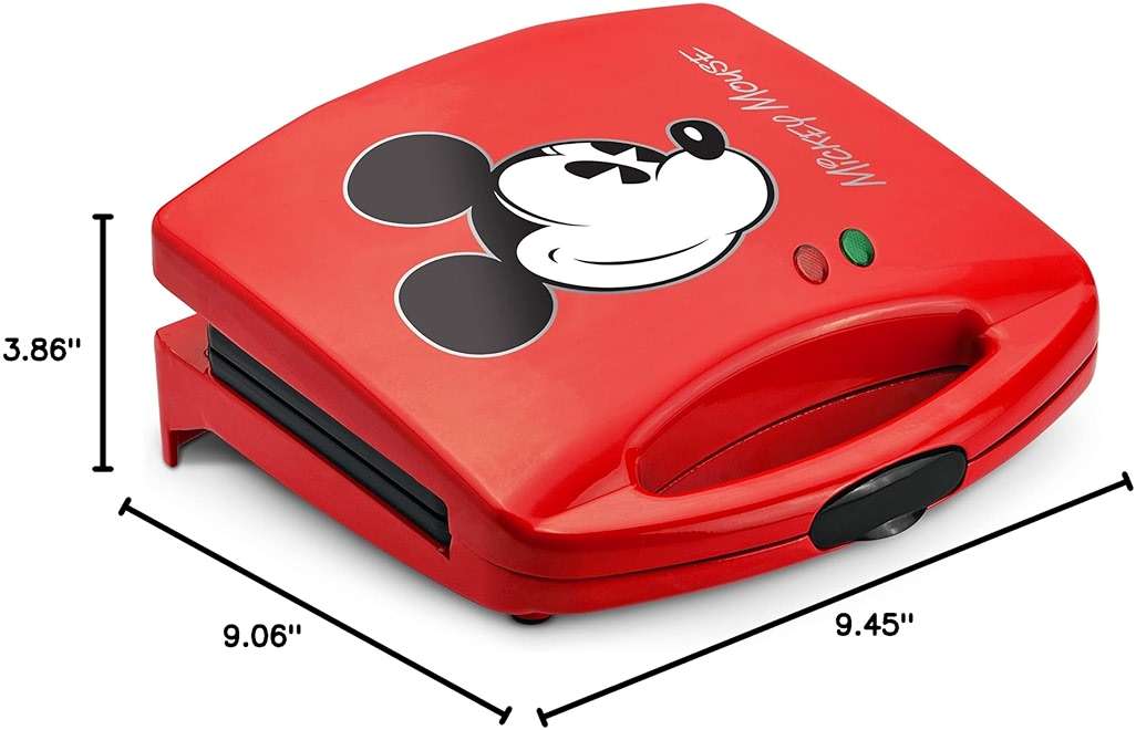 Disney Mickey Mouse Sandwich Maker by Select Brands - Electric Sandwich Maker with Nonstick Cooking Plates & Locking Lid - Cooking Appliance with Indicator Lights - Kitchen Essential for Home & Dorms - Image 2