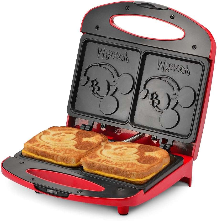 Disney Mickey Mouse Sandwich Maker by Select Brands - Electric Sandwich Maker with Nonstick Cooking Plates & Locking Lid - Cooking Appliance with Indicator Lights - Kitchen Essential for Home & Dorms - Image 4
