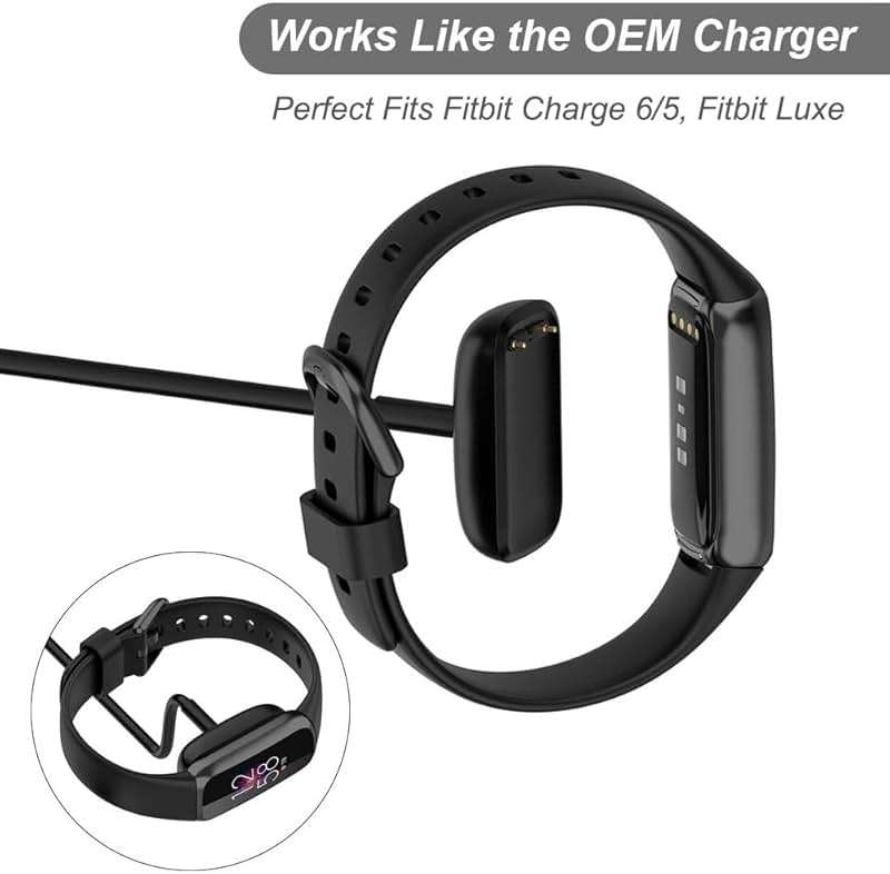 Charger for Fitbit Charge 6/5, Fitbit Luxe, Replacement USB Charging Cable Cord for Fitness Trackers [2-Pack, 1m/3.3ft] - Image 3