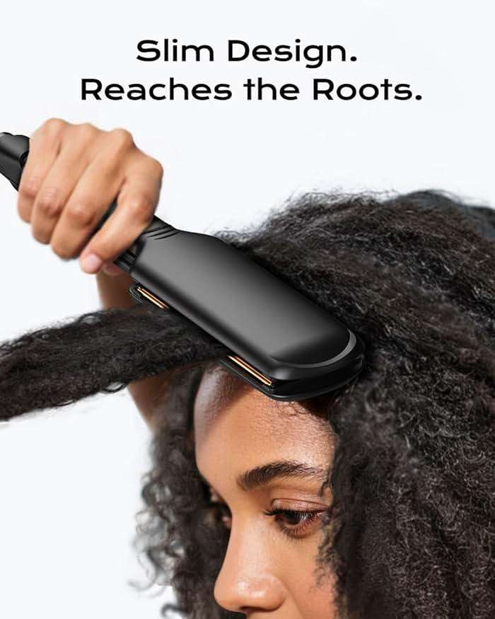 VANESSA PRO Titanium Flat Iron: Hair Straightener with Consistent Heat for Effortless Glide on Naturally Thick Hair, Minimal Damage - 2-Inch Wide Plates for Easier Morning Routine & Silk Press at Home - Image 8