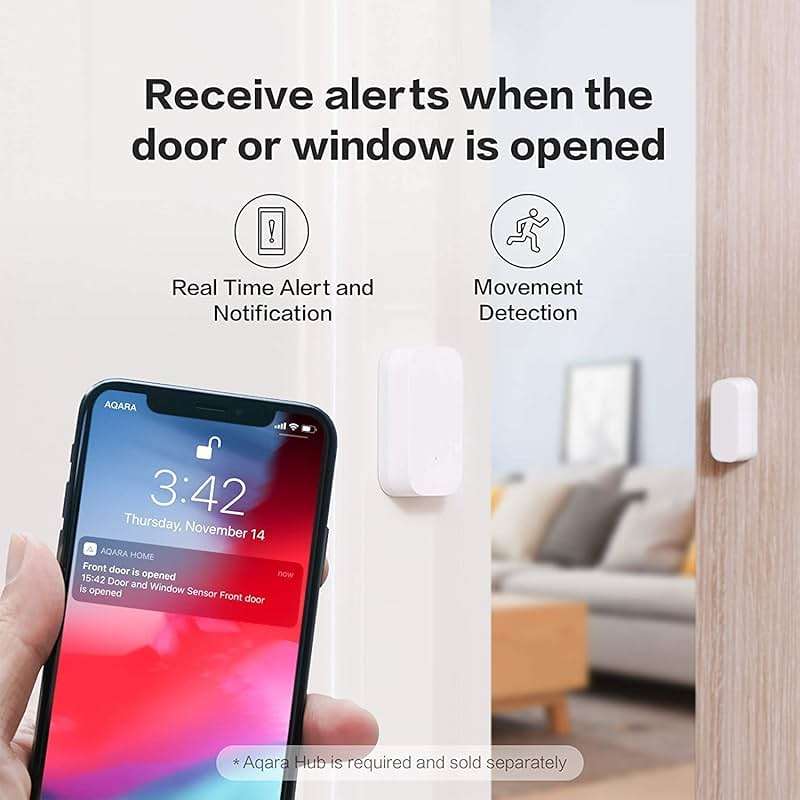 Aqara Zigbee Door and Window Sensor 3 Pack, Wireless Mini Contact Sensor, Home Automation, Requires Aqara Hub, Zigbee Connection, Kid Safety, Compatible with Apple HomeKit, Alexa, Works with IFTTT - Image 6