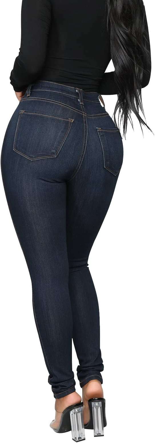 KUNMI Womens Classic High Waisted Skinny Stretch Butt Lifting Jeans Slim Fit Denim Pants - Image 3