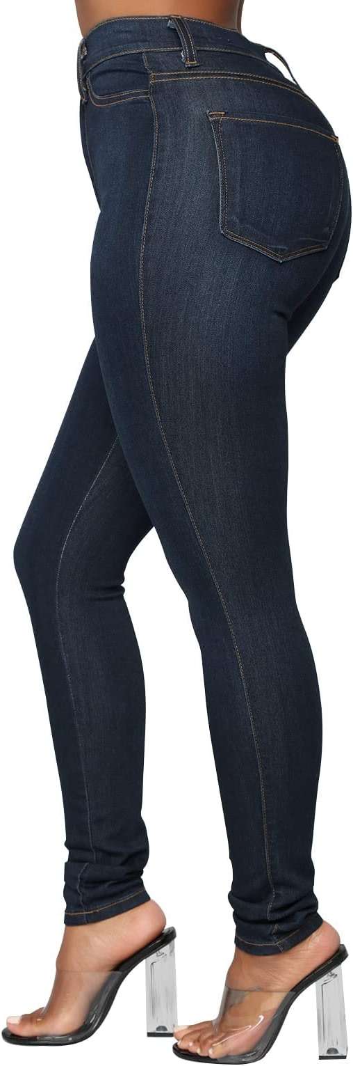KUNMI Womens Classic High Waisted Skinny Stretch Butt Lifting Jeans Slim Fit Denim Pants - Image 4