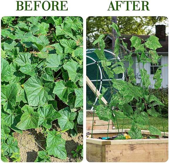 Kyrieval 48" Hx 18" L Cucumber Trellis for Garden A Frame Plant Support for Raised Bed, Outdoor Indoor Plant Garden Trellis for Climbing Plants (2 Packs) - Image 5