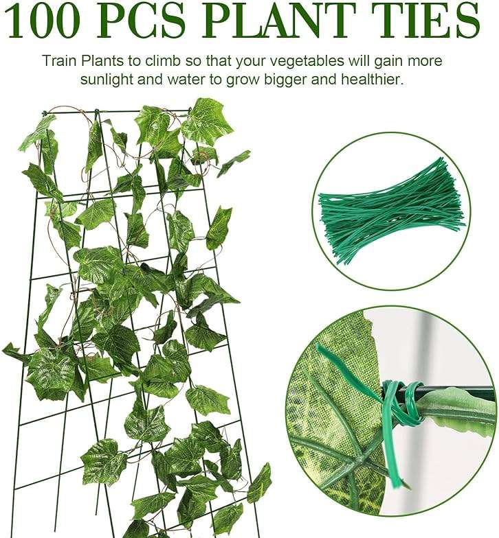 Kyrieval 48" Hx 18" L Cucumber Trellis for Garden A Frame Plant Support for Raised Bed, Outdoor Indoor Plant Garden Trellis for Climbing Plants (2 Packs) - Image 6