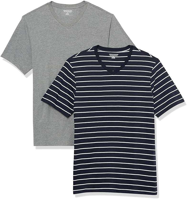 Amazon Essentials Men's V-Neck Short-Sleeve T-Shirts, Pack of 2 - Image 1