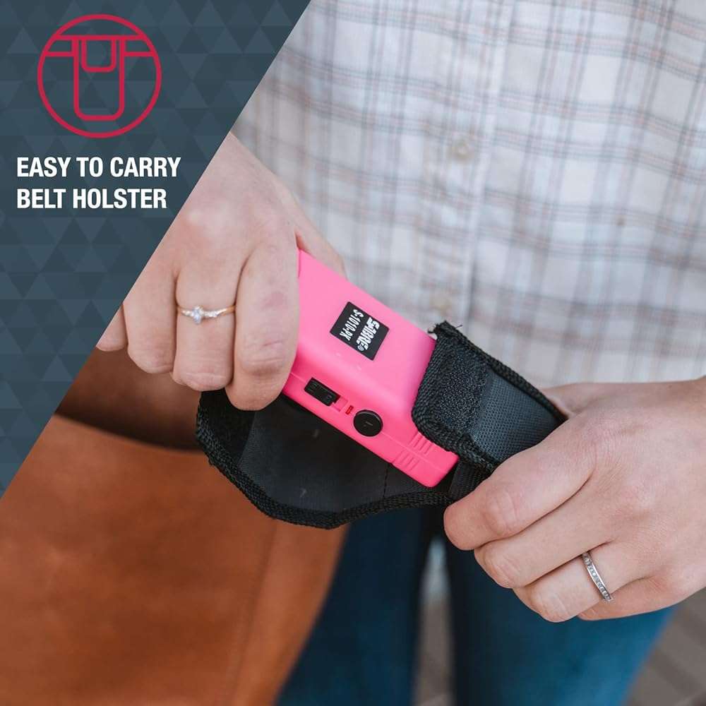 SABRE Pepper Spray And 2-in-1 Stun Gun and Flashlight, 25 Bursts of Max Strength OC Spray, Intuitive Finger Grip, 0.54 fl oz, Painful 1.160 µC Charge, 120 Lumens, Rechargeable, Safety Switch, Holster - Image 10